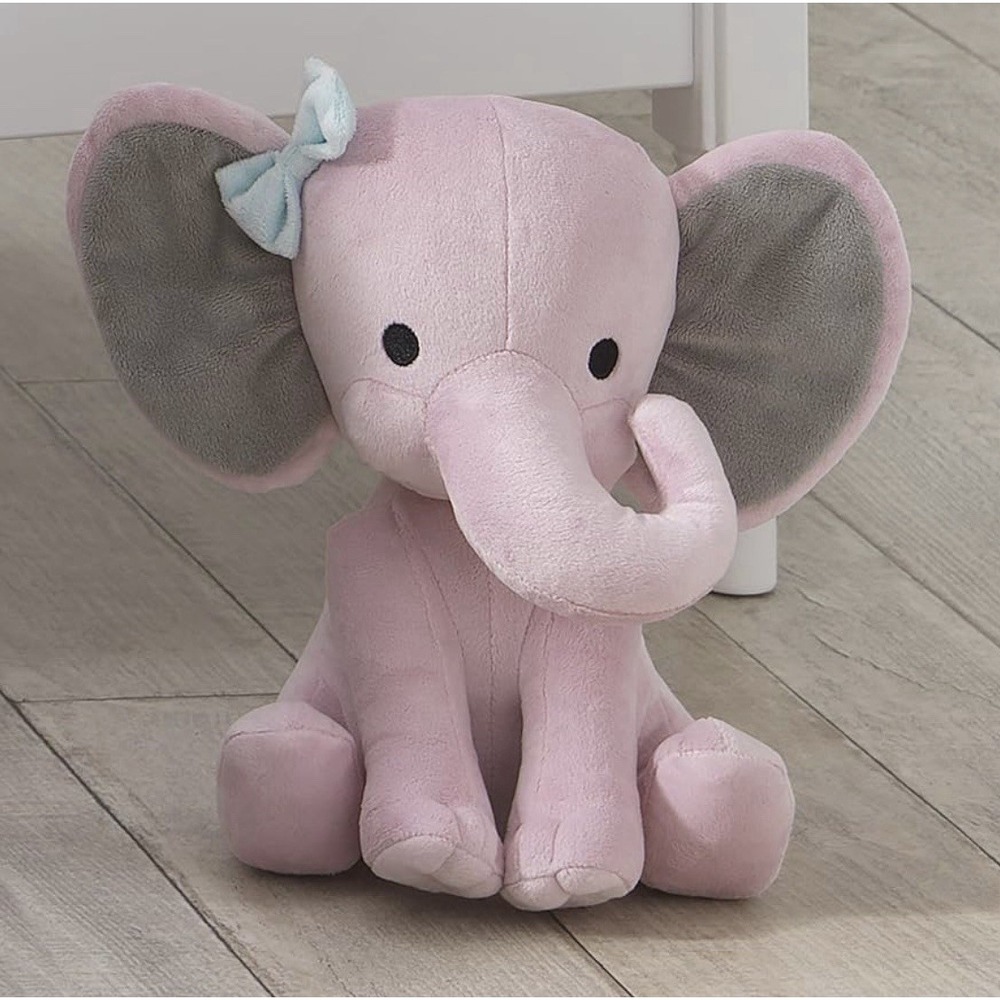 Bedtime Originals Twinkle Toes Pink Plush Elephant Stuffed Animal 10"- Hazel NWT